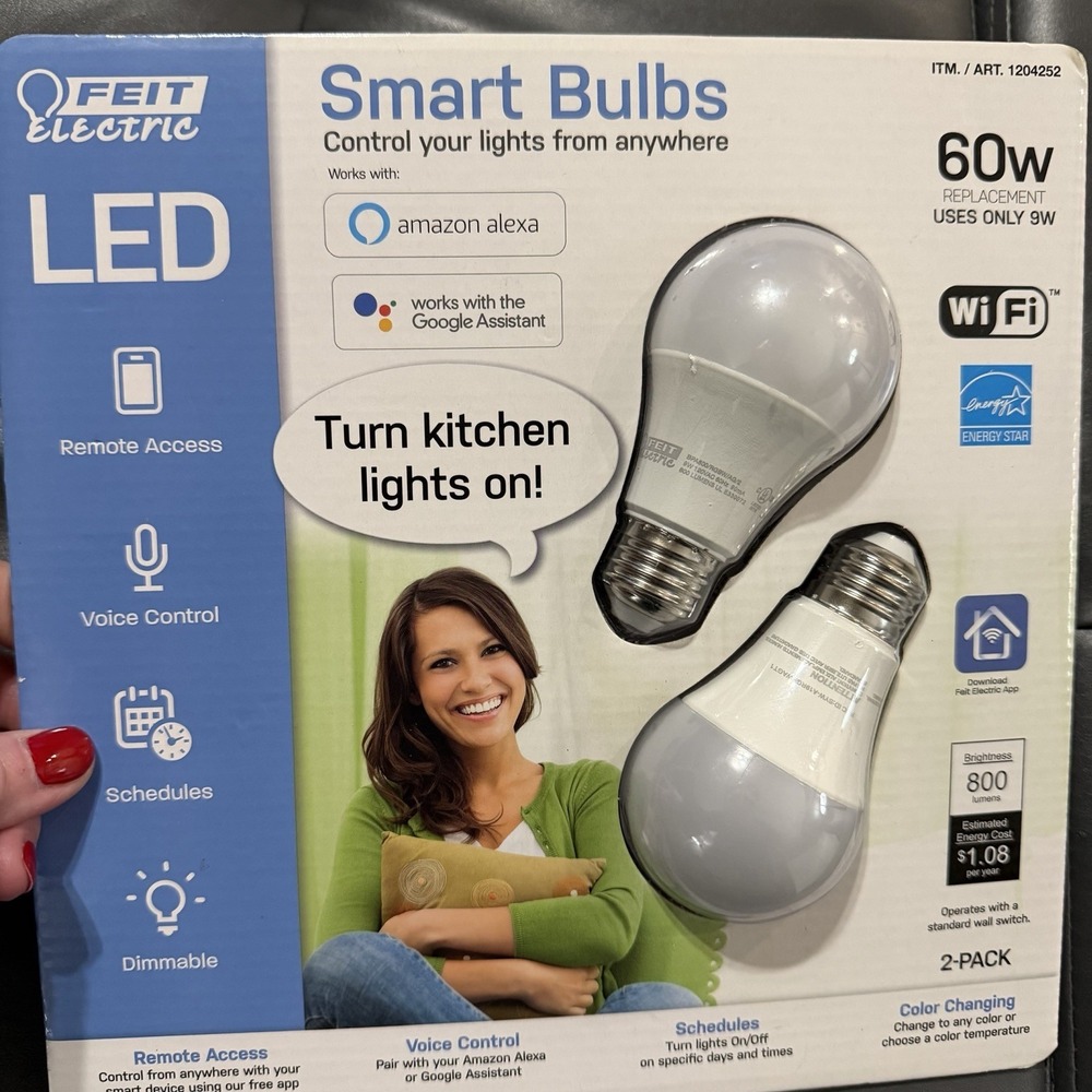 Feit Electric LED Smart Bulbs 60w  2 Pack